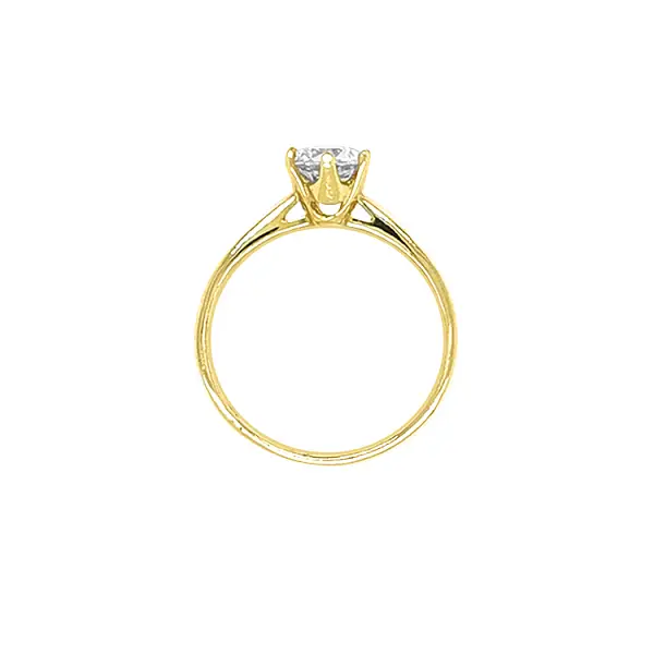 Gold Engagement Ring with Zircon