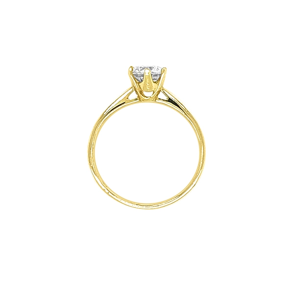 Gold Engagement Ring with Zircon