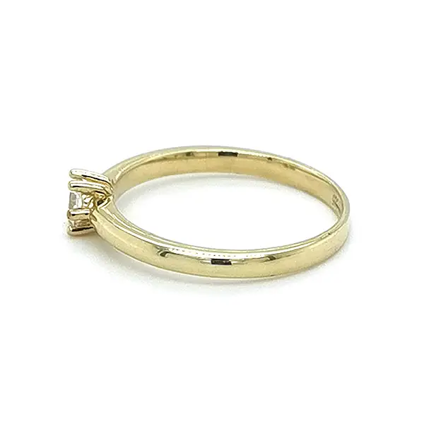 Gold Engagement Ring with Zircon