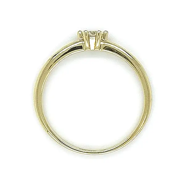 Gold Engagement Ring with Zircon