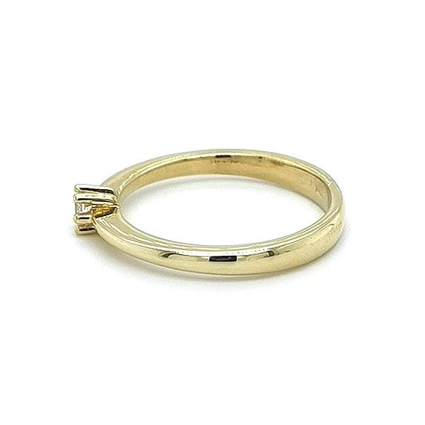 Gold Engagement Ring with Zircon
