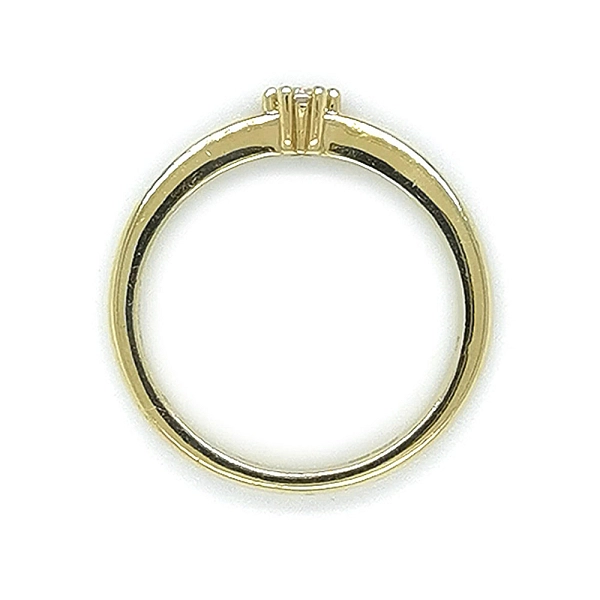 Gold Engagement Ring with Zircon