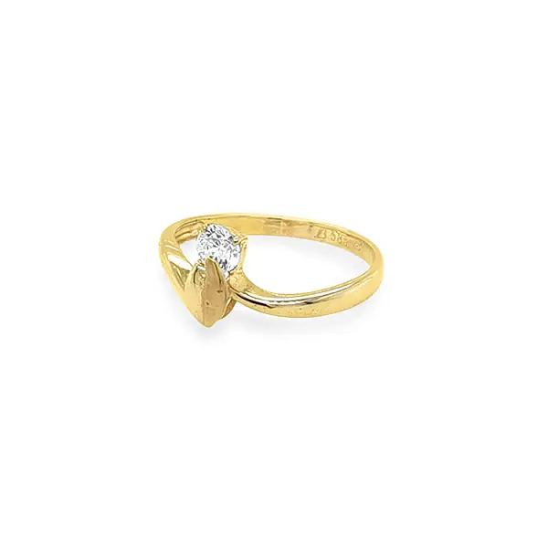 Gold Ring with Zircon