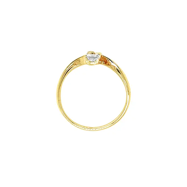 Gold Ring with Zircon