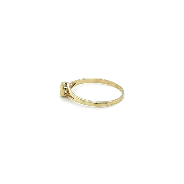 Gold Engagement Ring with Zircon