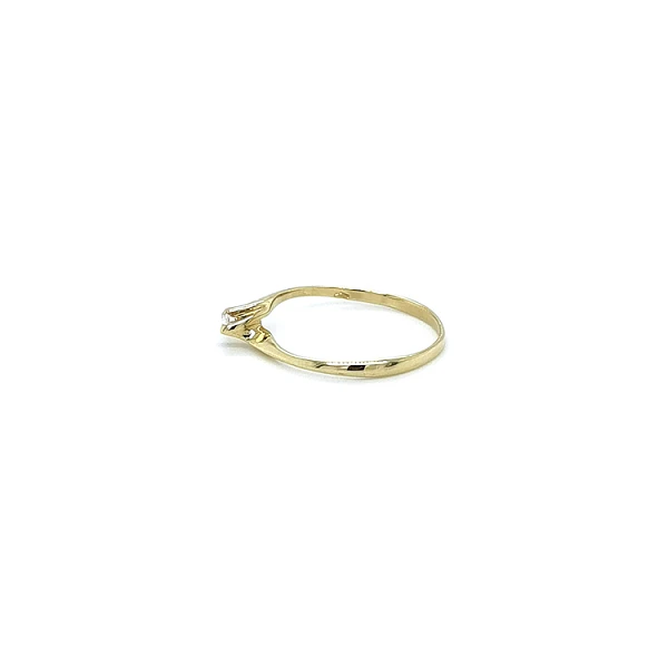 Gold Engagement Ring with Zircon