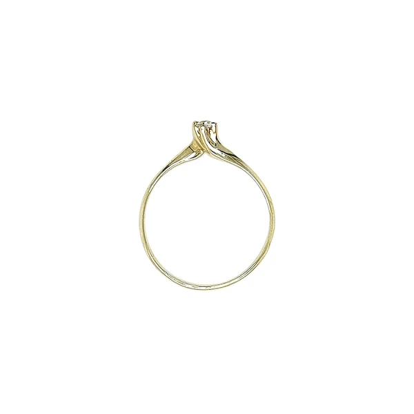 Gold Engagement Ring with Zircon