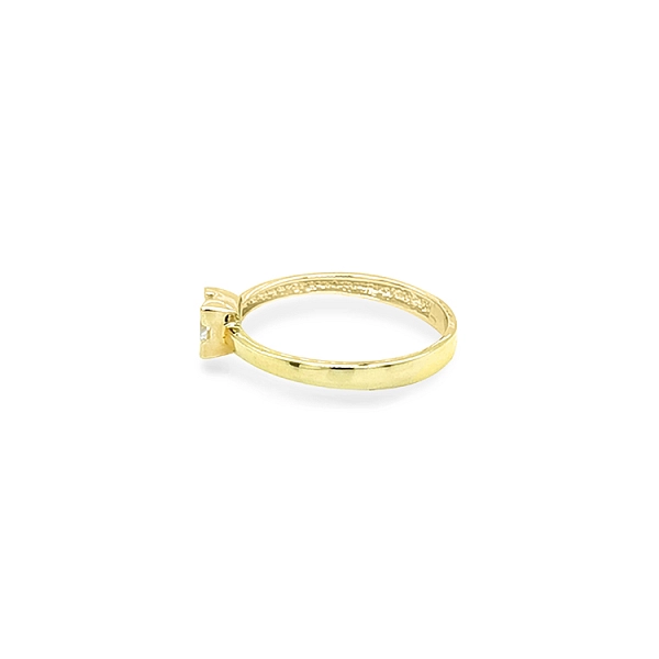 Gold Engagement Ring with Zircon