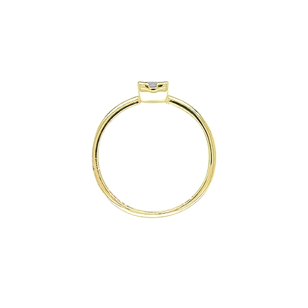 Gold Engagement Ring with Zircon