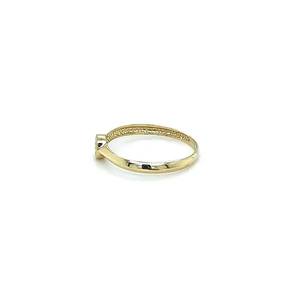 Gold Engagement Ring with Zircon