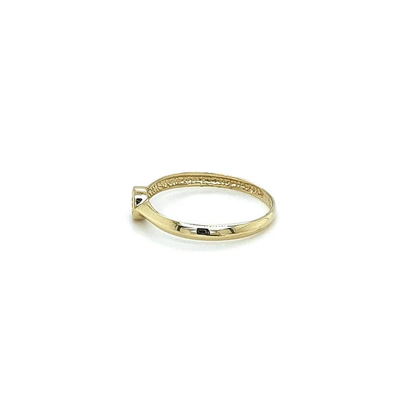 Gold Engagement Ring with Zircon