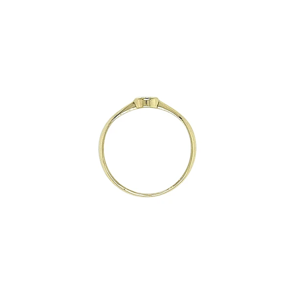 Gold Engagement Ring with Zircon