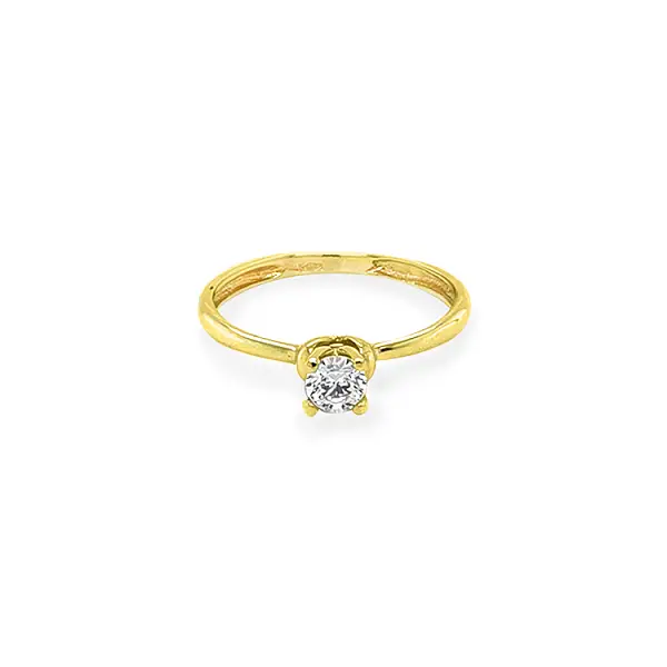 Gold Engagement Ring with Zircon