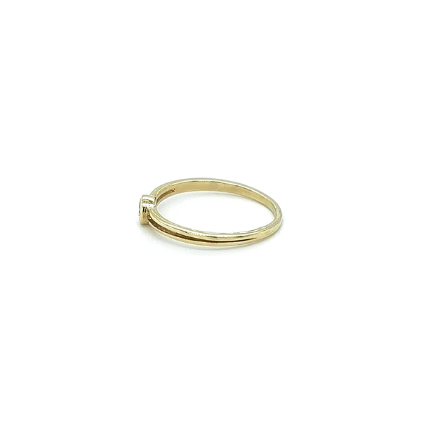 Gold Engagement Ring with Zircon