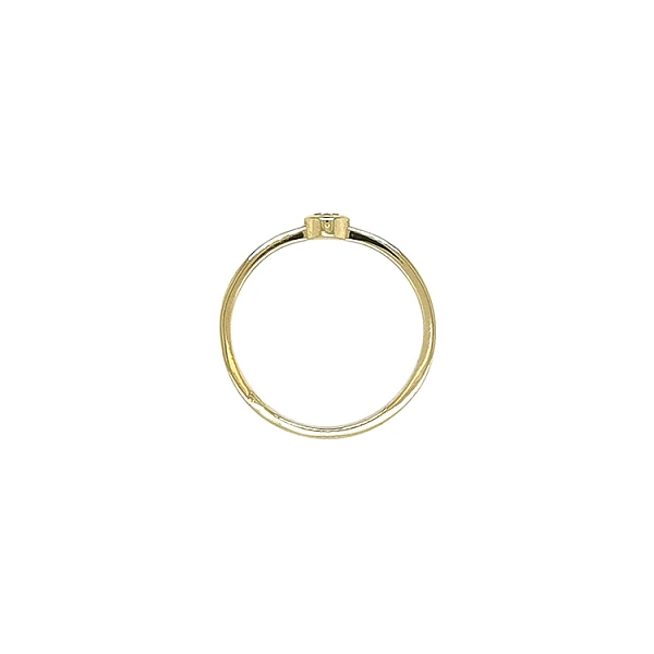 Gold Engagement Ring with Zircon