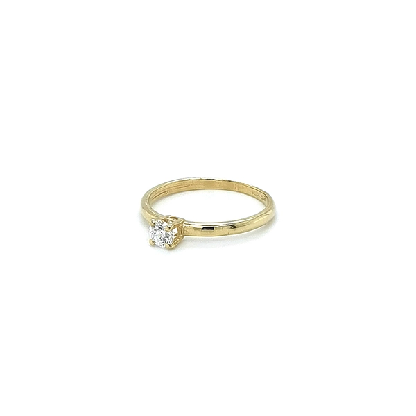 Gold Engagement Ring with Zircon