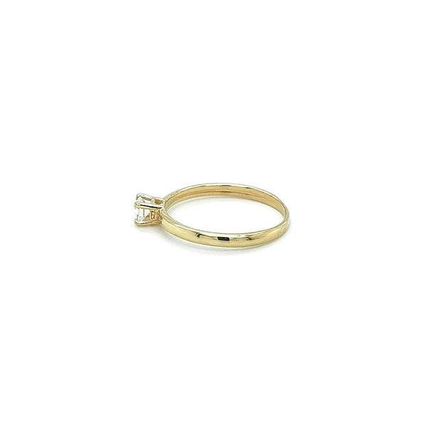 Gold Engagement Ring with Zircon