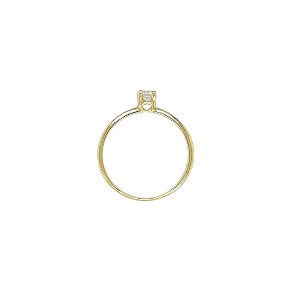 Gold Engagement Ring with Zircon