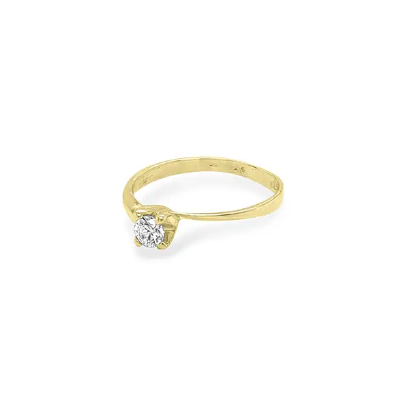 Gold Engagement Ring with Zircones