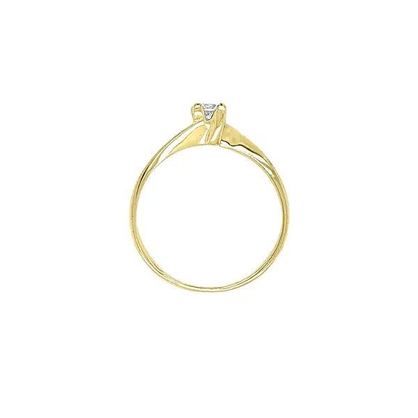 Gold Engagement Ring with Zircones