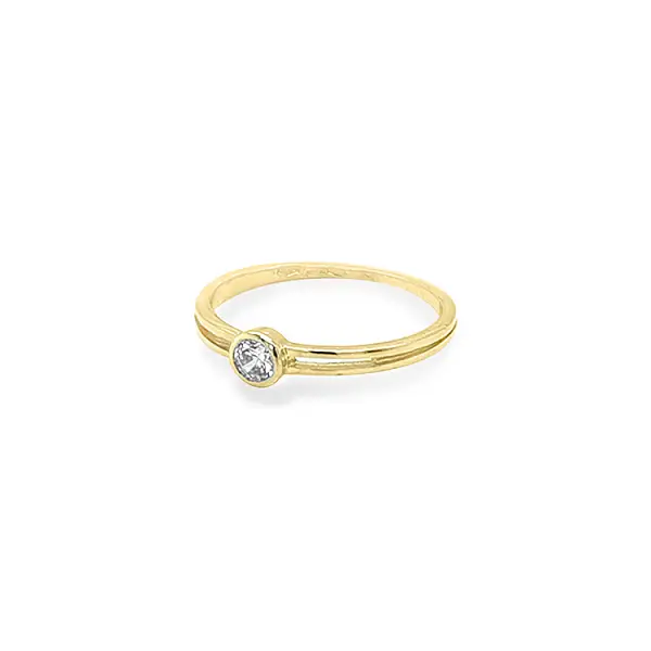 Gold Engagement Ring with Zircon
