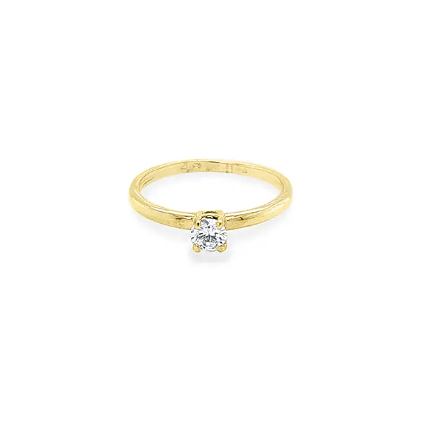 Gold Engagement Ring with Zircon