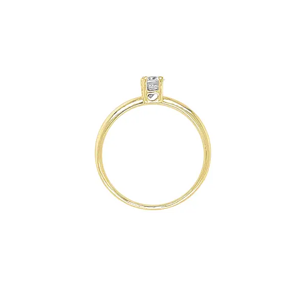 Gold Engagement Ring with Zircon