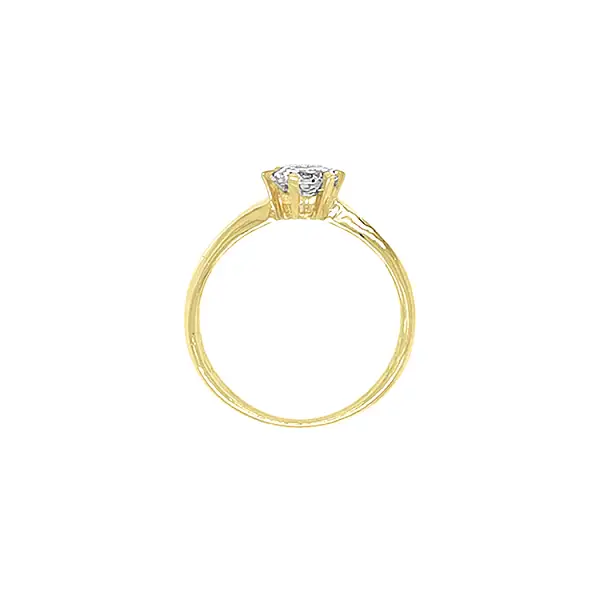 Gold Engagement Ring with Zircon