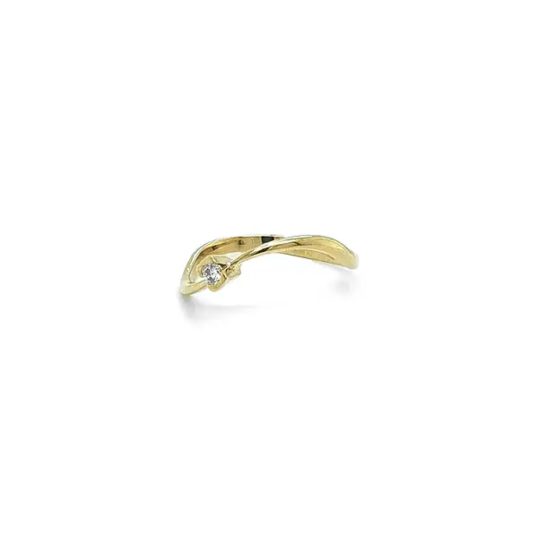 Gold Engagement Ring with Zircon