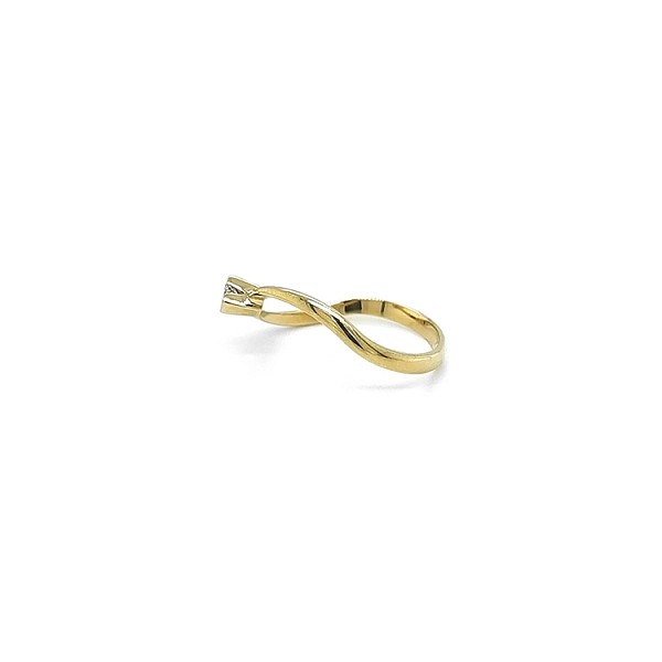 Gold Engagement Ring with Zircon