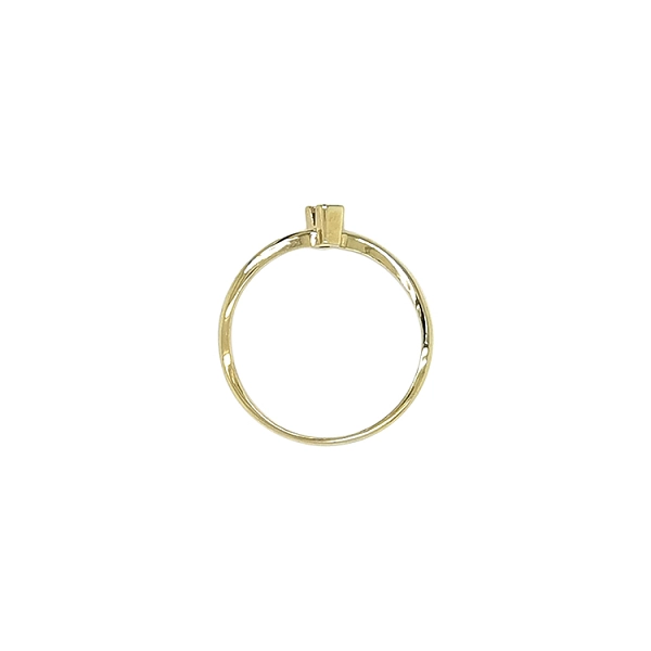 Gold Engagement Ring with Zircon