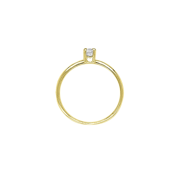 Gold Engagement Ring with Zircon