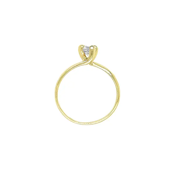 Gold Engagement Ring with Zircon