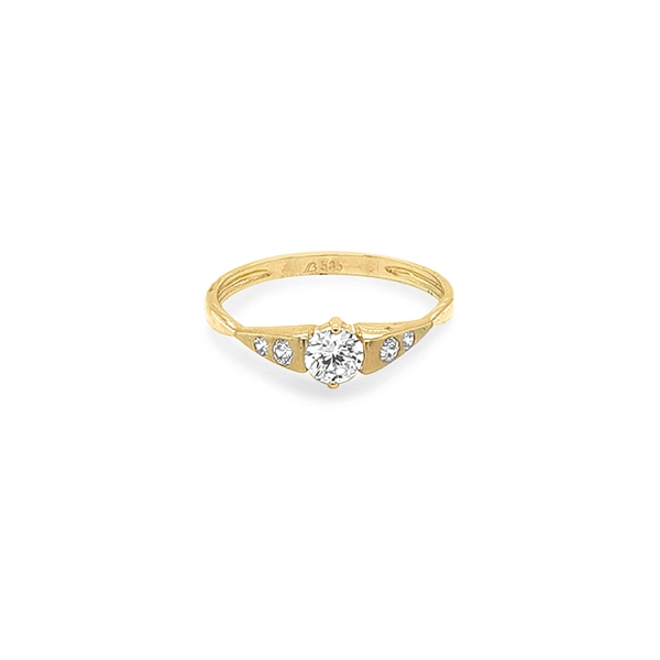 Gold Ring with Zircons