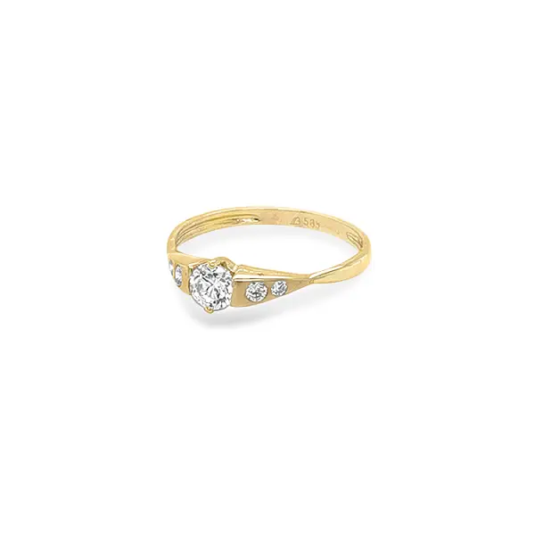 Gold Ring with Zircons