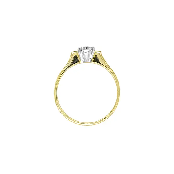 Gold Engagement Ring with Zircon