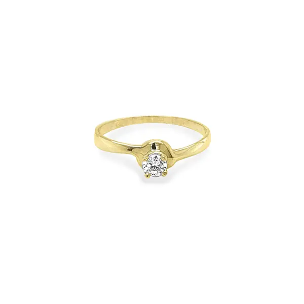 Gold Engagement Ring with Zircon