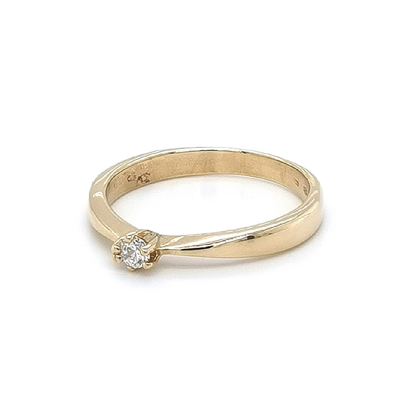 Gold Engagement Ring with Zircon