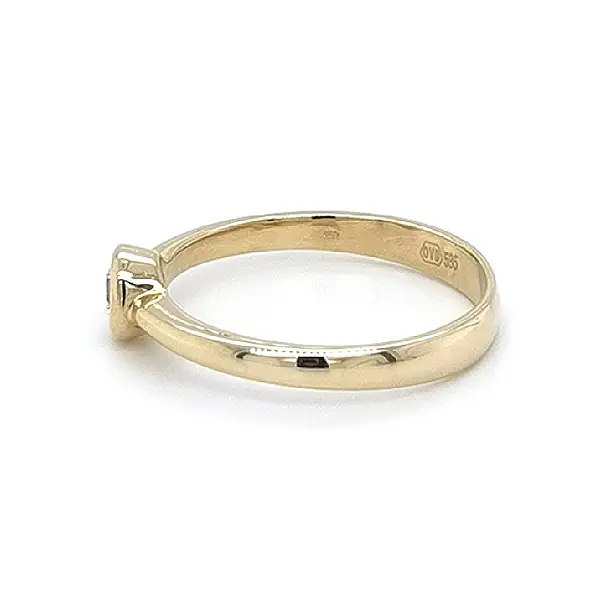 Gold Engagement Ring with Zircon