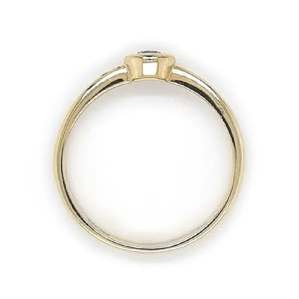 Gold Engagement Ring with Zircon