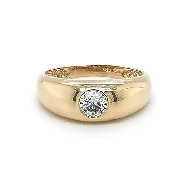 Gold Ring with Zircon