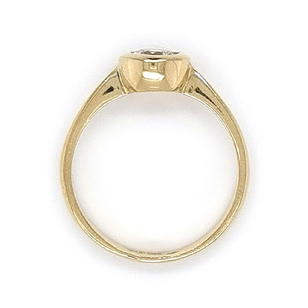 Gold Engagement Ring with Zircon