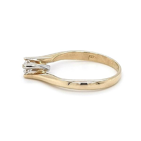 Gold Engagement Ring with Zircon