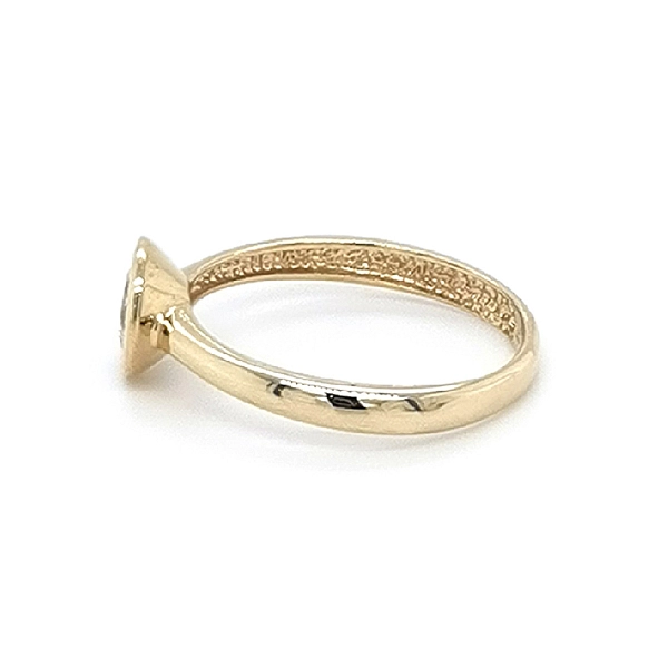 Gold Engagement Ring with Zircon