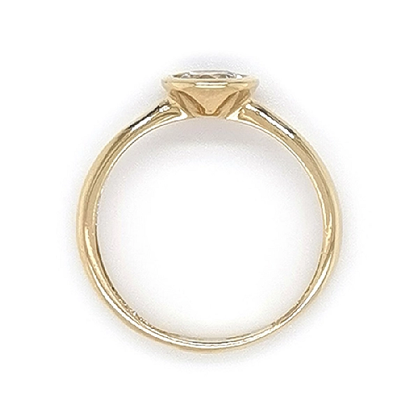 Gold Engagement Ring with Zircon