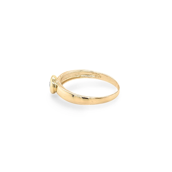 Gold Engagement Ring with Zircon