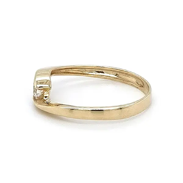 Gold Engagement Ring with Zircon