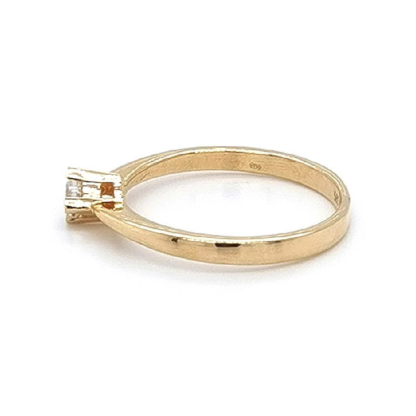 Gold Engagement Ring with Zircon