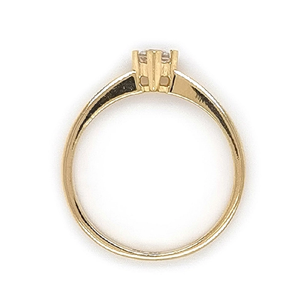 Gold Engagement Ring with Zircon