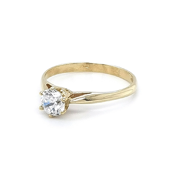 Gold Engagement Ring with Zicron